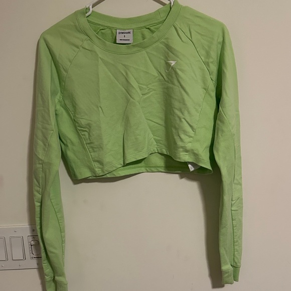 Gymshark Tops - Gymshark Light Green Long Sleeve Crop Top